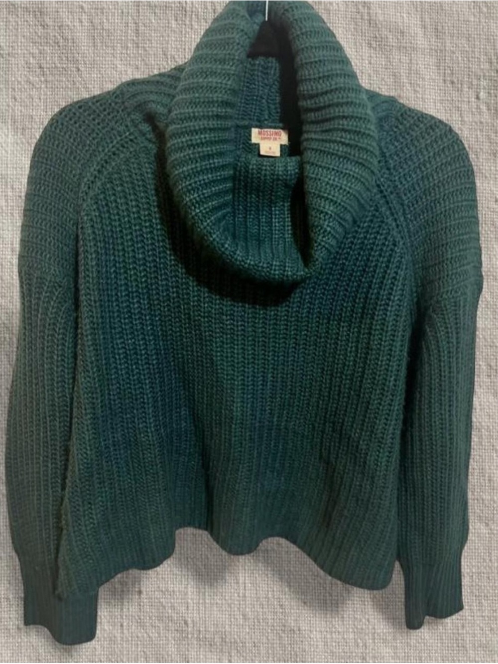 Teal Knit Turtleneck Sweater